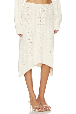 GUIZIO Noah Cable Skirt in White. Size XXS. Also