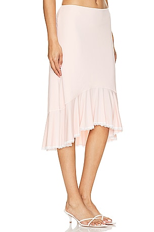 GUIZIO Low Rise Dainty Midi Skirt in Black