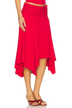 GUIZIO Soffiano Skirt in Red