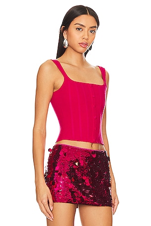 GUIZIO Full Length Knit Corset in Pink