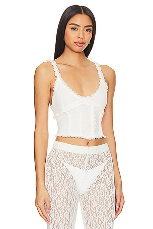 GUIZIO Soler Corset Top in White