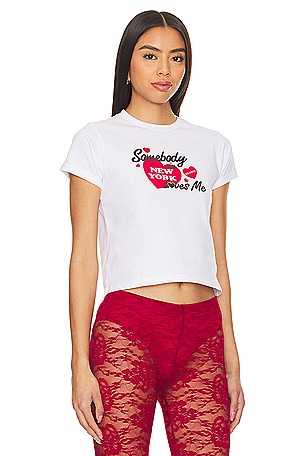 GUIZIO New York Loves Me Tee in White