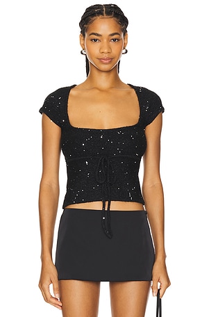 Miki Sequin Knit TopGUIZIO$188