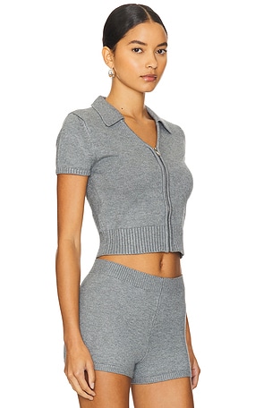 GUIZIO Calesia Zip-up Top in Grey