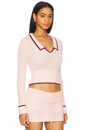 GUIZIO Charlotte Pullover Top in Rose. Size M. Also