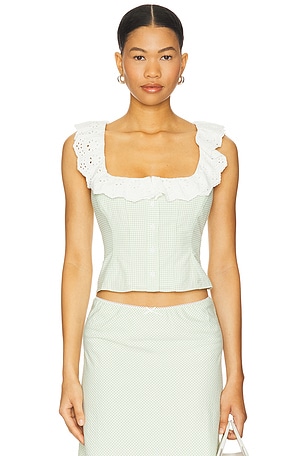 Gingham Paloma Lace Top GUIZIO