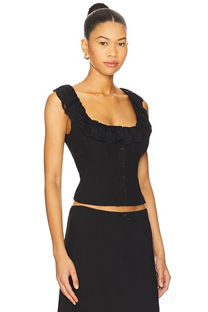 GUIZIO Paloma Lace Top in Black