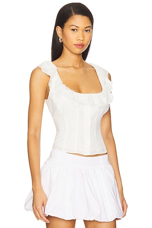 GUIZIO Paloma Lace Top in White