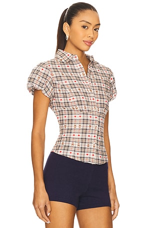 Liana Plaid Top GUIZIO