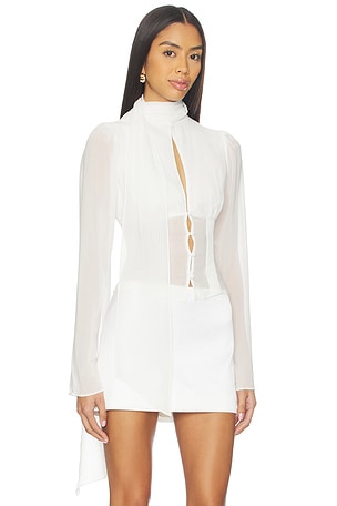 GUIZIO Ara Long Sleeve Top in Ivory