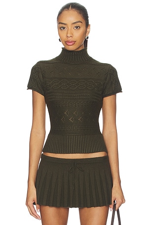 Cable Knit Turtleneck Top GUIZIO
