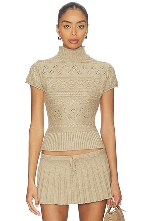 Cable Knit Turtleneck Top GUIZIO