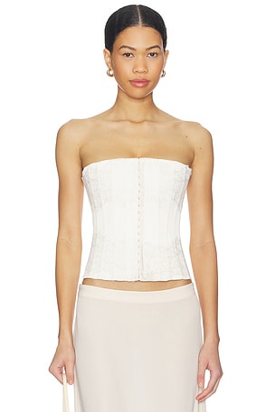 Lace Embellished Satin Corset GUIZIO