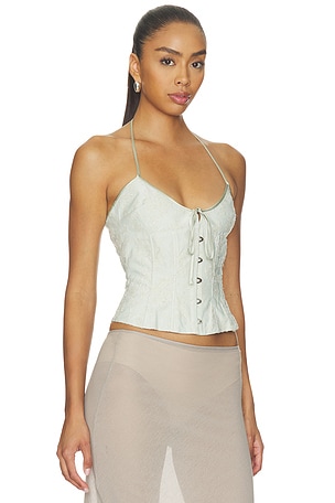 GUIZIO Mareni Floral Corset en Sauge
