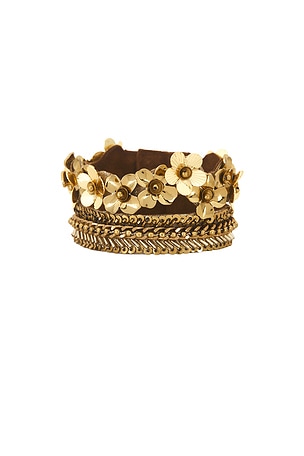Deepa Gurnani Rika Bracelet in Metallic Gold