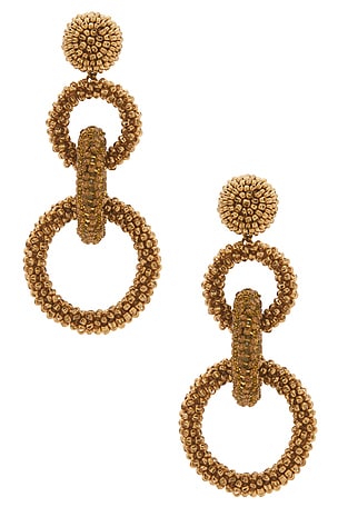 Deepa Gurnani Sienna Earrings in Metallic Gold