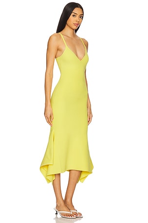 Dodiee Dawn Ribbed Form-Knit Maxi Dress in Lemon