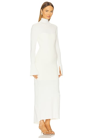 Dodiee Charlie Turtleneck Maxi Dress en Crème