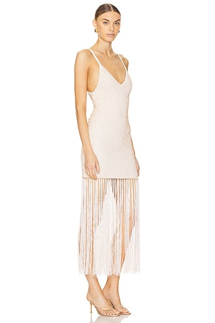 Dodiee Crochet Sequin Gown in Metallic Gold