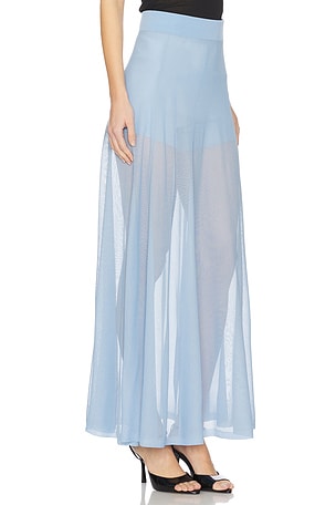 Dodiee Paz Sheer Maxi Skirt in Baby Blue
