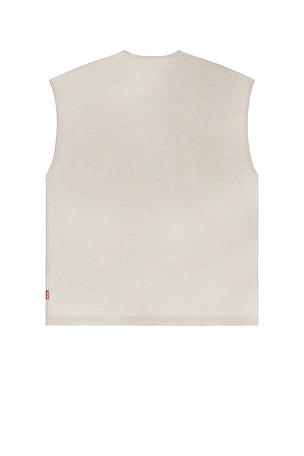 Diesel Sleeveless Distressed Sweater in Light Grey