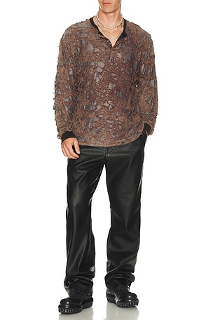 Diesel T-Overt Long Sleeve Tee in Brown