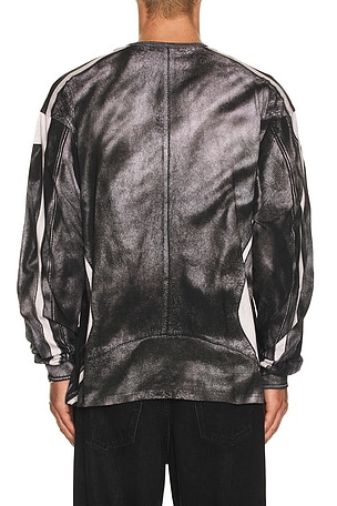 Diesel Long Sleeve Box Tee in Black,White