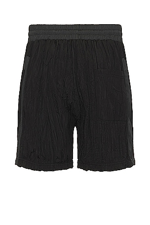 Diet Starts Monday Crinkled Nylon Shorts in Black