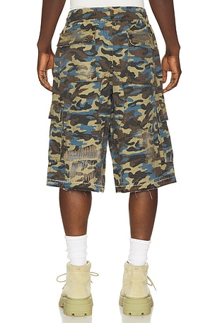 Diet Starts Monday Camo Ripstop Cargo Shorts in Green