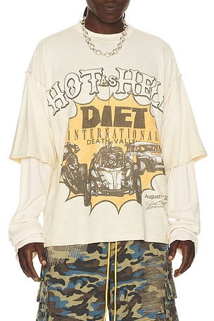 Hot As Hell Layered Long Sleeve Tee Diet Starts Monday