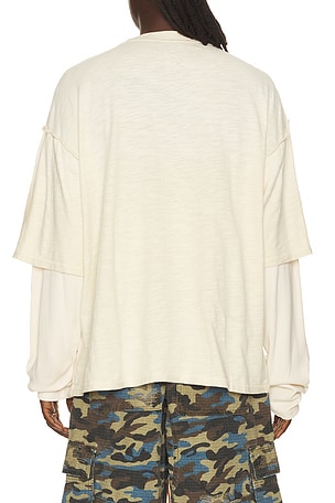 Diet Starts Monday Hot As Hell Layered Long Sleeve Tee in White