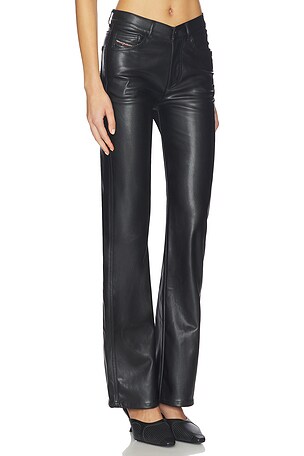 Diesel Plain Leather Pant in Black