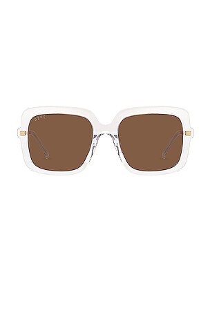 DIFF EYEWEAR Sandra in Clear Crystal & Brown | REVOLVE display picture 2