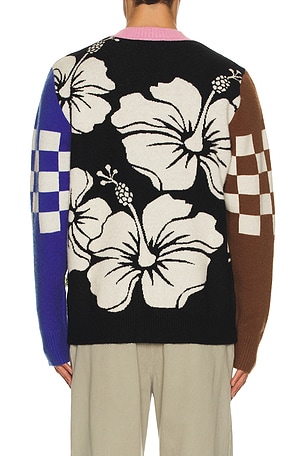 Duvin Design Hibiscus Stripe Cardigan in Black. Size XL/1X. Also