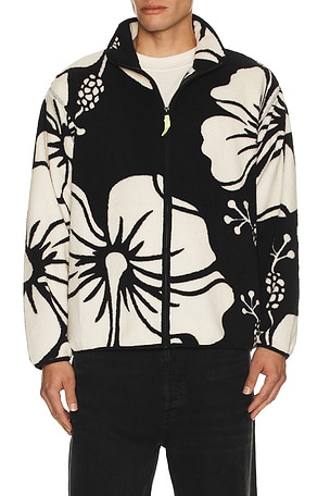 Hibiscus Full Zip Sherpa Jacket Duvin Design