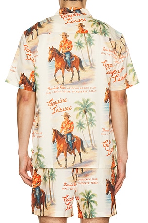 Duvin Design Beach Ranch Button Up Shirt in Brown