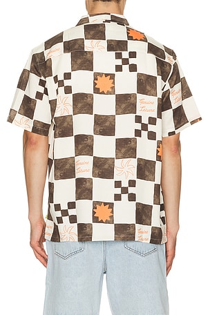Duvin Design Check Button Up Shirt in Brown