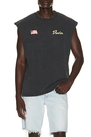 Duvin Design USA Leisure Muscle Tank in Black