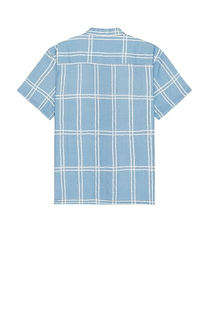 Duvin Design Grid Button Up Shirt in Blue