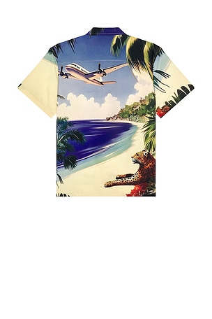 Duvin Design Beach Landing Buttonup Shirt in Blue