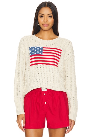 American Flag Easy Cable Sweater Denimist