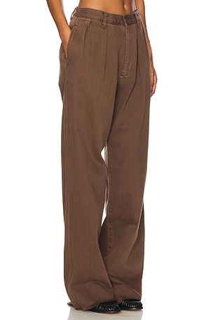 Denimist Blair Double Pleated Pant in Brown