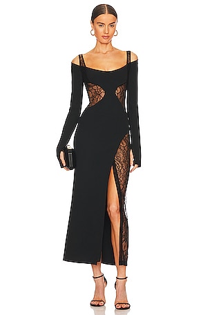 Dion Lee Composite Interlock Midi Dress in Black | REVOLVE