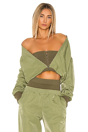 Dion Lee Rib Loop Bomber Jacket in Washed Olive | REVOLVE