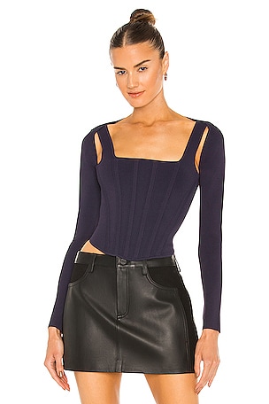 dion lee pointelle corset dress Dion Lee Pointelle Corset & Cardigan - Black