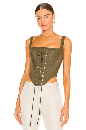 Dion Lee Laced Utility Corset in Moss REVOLVE