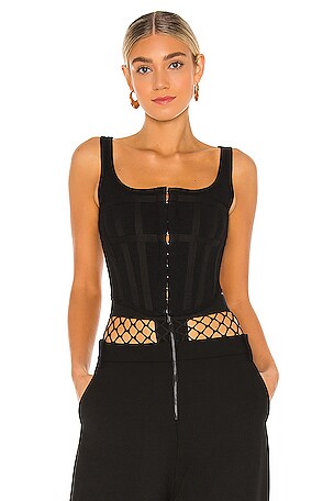 Dion Lee Hook & Eye Jersey Corset in Black | REVOLVE