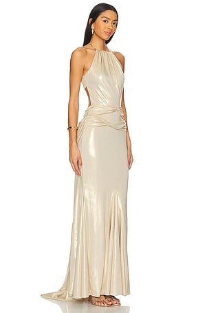 Di Petsa Divinity Dress in Metallic Gold