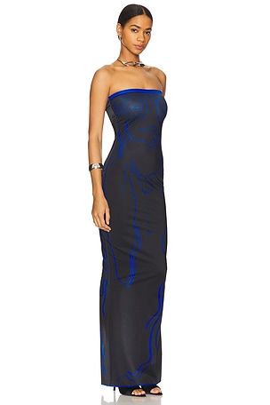 Di Petsa Venus Shell Long Body Dress in Black