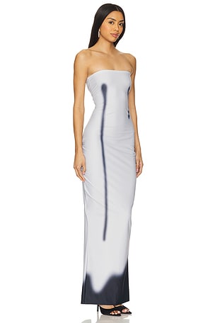 Di Petsa Wet Drip Dress in Light Grey